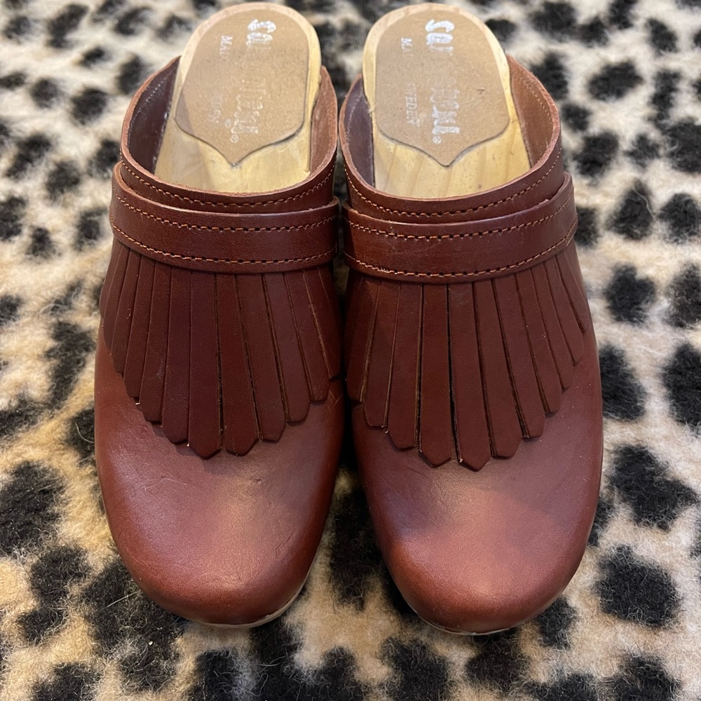 Sandgrens Clogs Venice Cognac Vegan Leather Size 37